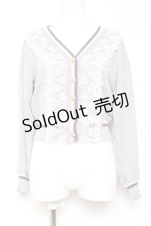 画像: axes femme POETIQUE / ラインデザインカーディガン M グレー Y-26-01-31-078-AX-TO-SZ-ZY