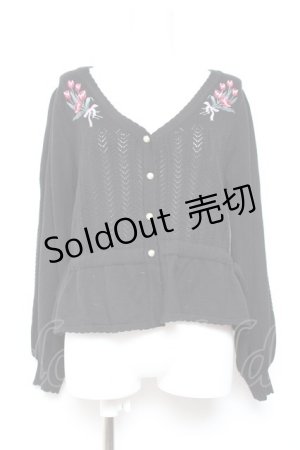 画像: axes femme POETIQUE / チューリップニットカーディガン M 黒 Y-26-01-31-080-AX-TO-SZ-ZY