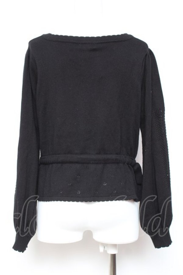 画像2: axes femme POETIQUE / チューリップニットカーディガン M 黒 Y-26-01-31-080-AX-TO-SZ-ZY (2)