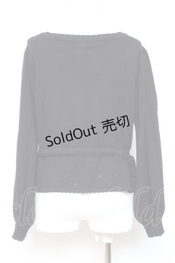 画像2: axes femme POETIQUE / チューリップニットカーディガン M 黒 Y-26-01-31-080-AX-TO-SZ-ZY (2)