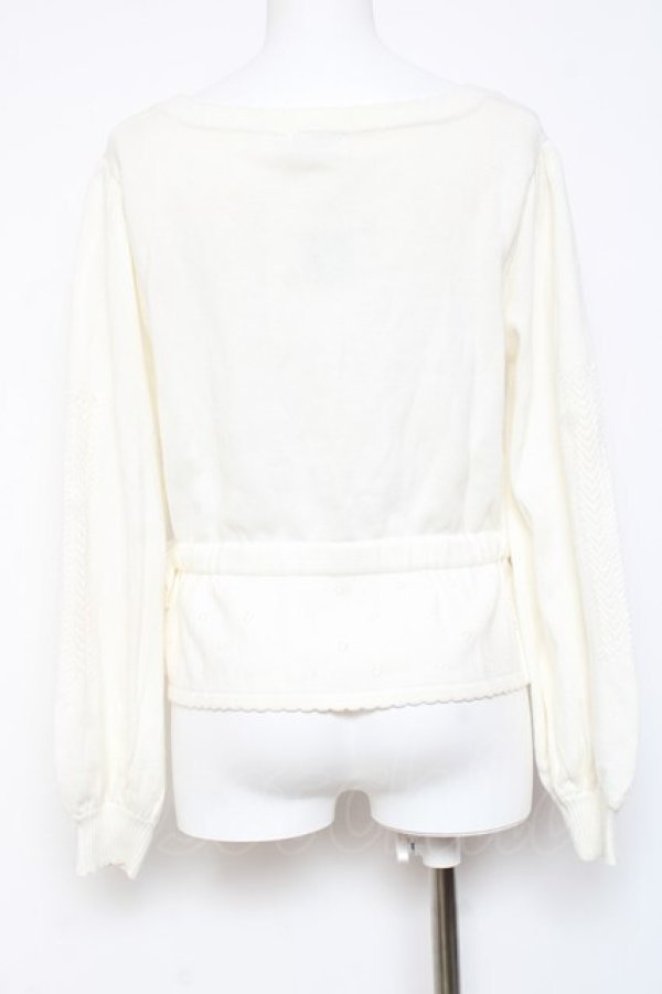 画像2: axes femme POETIQUE / チューリップニットカーディガン M 白 Y-26-01-31-081-AX-TO-SZ-ZY (2)