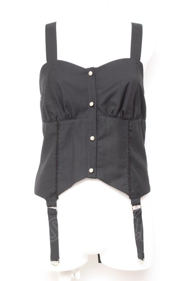 画像1: axes femme POETIQUE / ガーターデザインビスチェ M 黒 Y-26-01-31-082-AX-TO-SZ-ZY (1)