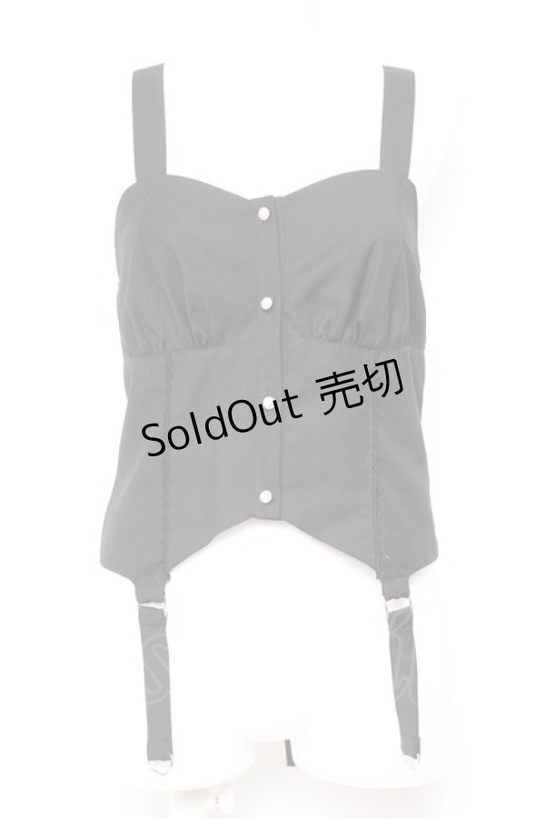 画像1: axes femme POETIQUE / ガーターデザインビスチェ M 黒 Y-26-01-31-082-AX-TO-SZ-ZY (1)