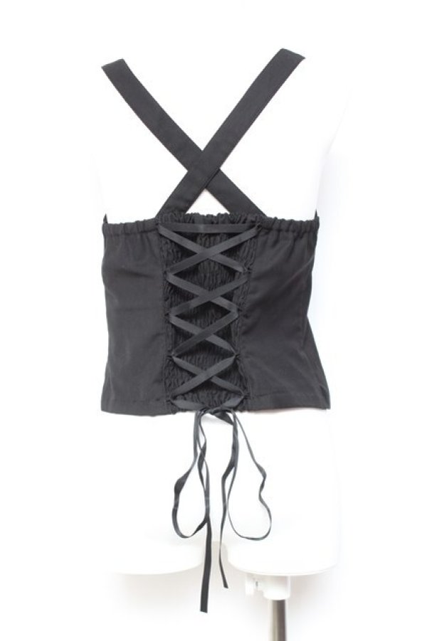 画像2: axes femme POETIQUE / ガーターデザインビスチェ M 黒 Y-26-01-31-082-AX-TO-SZ-ZY (2)