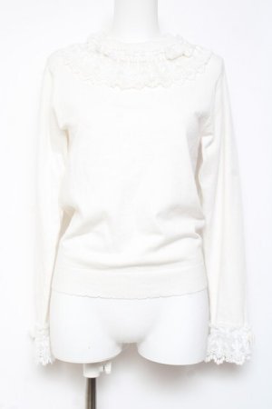 画像: axes femme kawaii / レーシーフリルニットプル M 白 Y-26-01-31-083-AX-TO-SZ-ZY