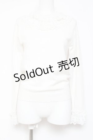画像: axes femme kawaii / レーシーフリルニットプル M 白 Y-26-01-31-083-AX-TO-SZ-ZY