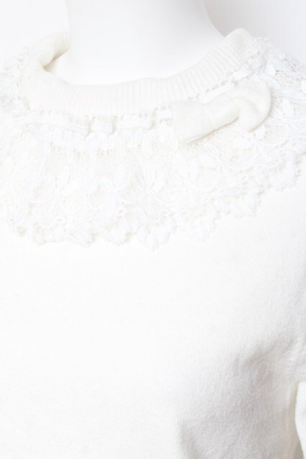 画像3: axes femme kawaii / レーシーフリルニットプル M 白 Y-26-01-31-083-AX-TO-SZ-ZY (3)