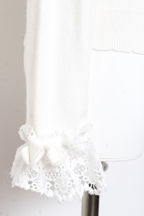 画像4: axes femme kawaii / レーシーフリルニットプル M 白 Y-26-01-31-083-AX-TO-SZ-ZY (4)