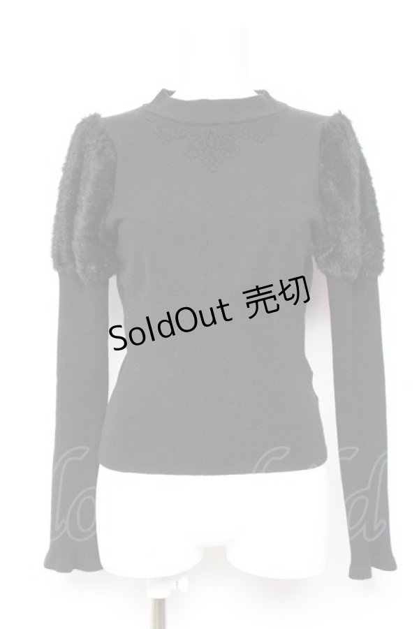 画像1: Kurumi Collaboration / ショルダーファーニット  黒 Y-26-01-31-089-LO-TO-SZ-ZY (1)