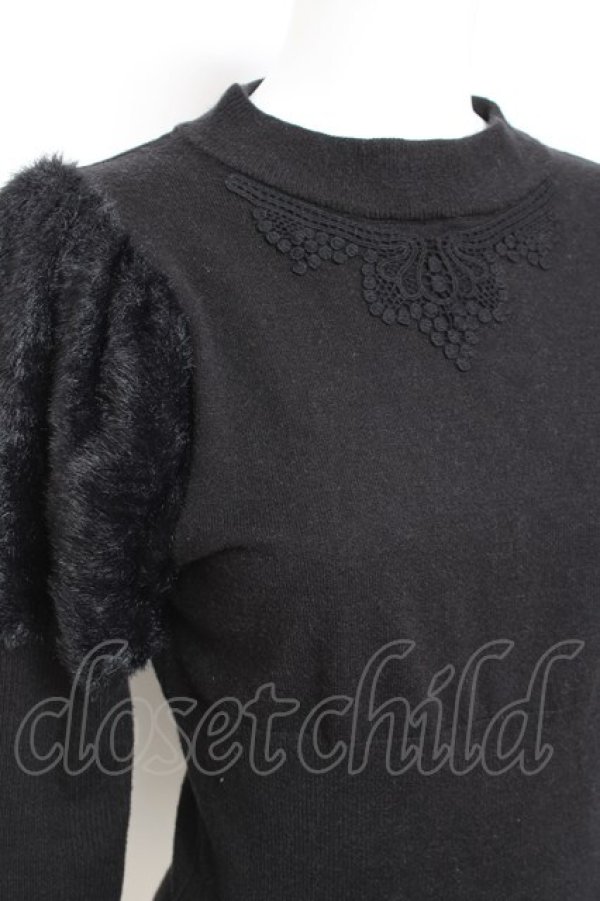 画像3: Kurumi Collaboration / ショルダーファーニット  黒 Y-26-01-31-089-LO-TO-SZ-ZY (3)