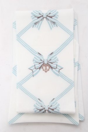 画像: BABY, THE STARS SHINE BRIGHT / リボン柄プリントオーバーニーソックス  オフ白×ミント Y-26-01-31-017-BA-ZA-SZ-ZY