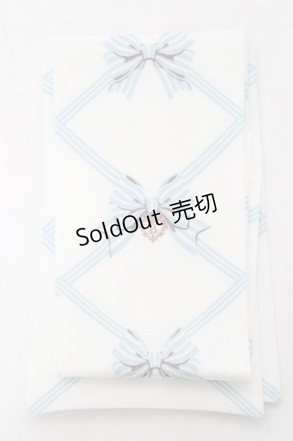 画像1: BABY, THE STARS SHINE BRIGHT / リボン柄プリントオーバーニーソックス  オフ白×ミント Y-26-01-31-017-BA-ZA-SZ-ZY (1)