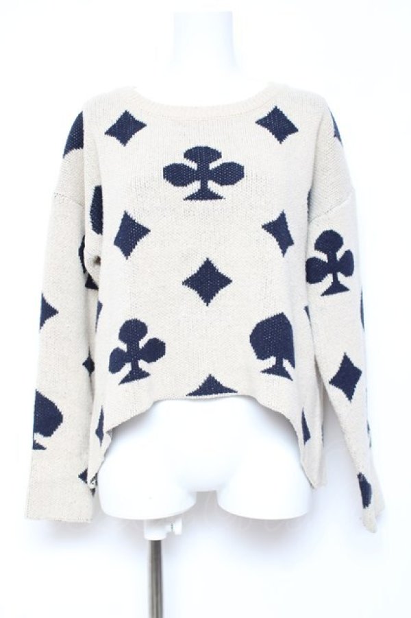 画像1: Favorite / トランプ柄セーター  ベージュ Y-26-01-31-091-LO-TO-SZ-ZY (1)