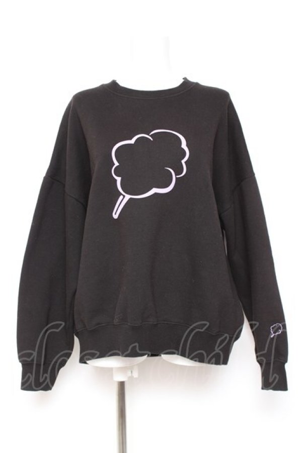 画像1: CLOTTY / BIG CC SWEAT-SHIRT 綿アメシグネチャートレーナー  黒 Y-26-01-31-092-LO-TO-SZ-ZY (1)