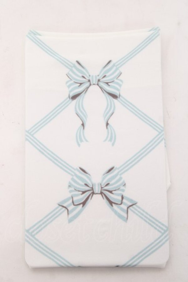 画像2: BABY, THE STARS SHINE BRIGHT / リボン柄プリントオーバーニーソックス  オフ白×ミント Y-26-01-31-017-BA-ZA-SZ-ZY (2)