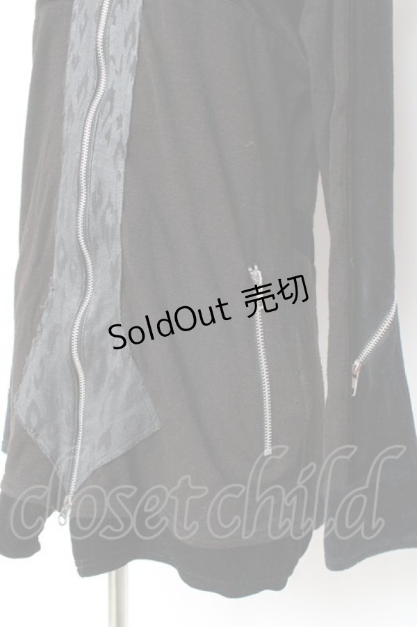 画像5: Sixh / ベロア切替ファーフードパーカー  黒 Y-26-01-31-096-HN-TO-SZ-ZY (5)