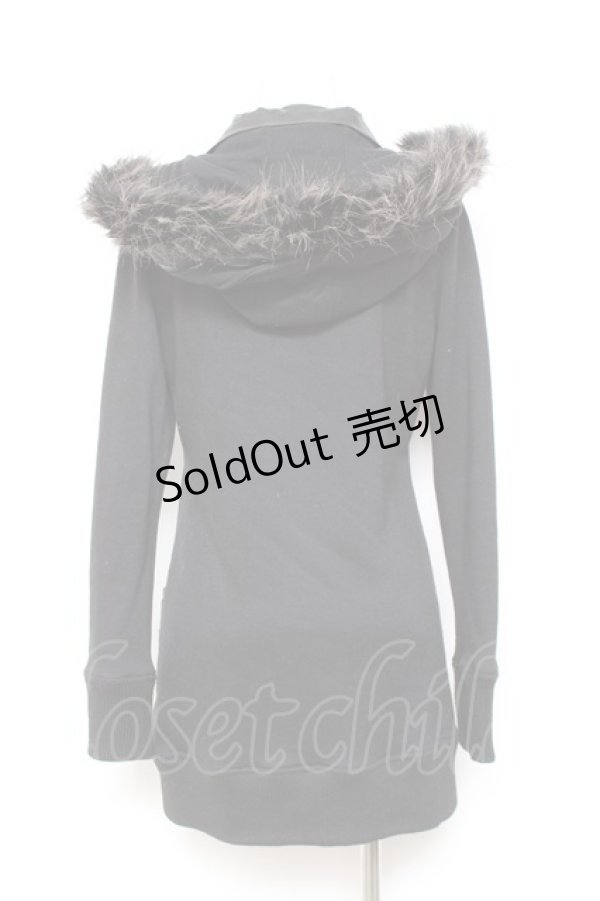 画像3: SEX POT ReVeNGe / レザーベルトデザインファーフードパーカー M 黒 Y-26-01-31-097-SP-TO-SZ-ZT0205P (3)