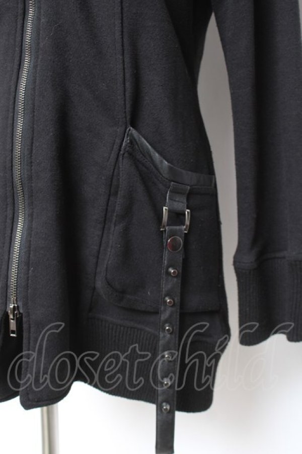 画像5: SEX POT ReVeNGe / レザーベルトデザインファーフードパーカー M 黒 Y-26-01-31-097-SP-TO-SZ-ZY (5)