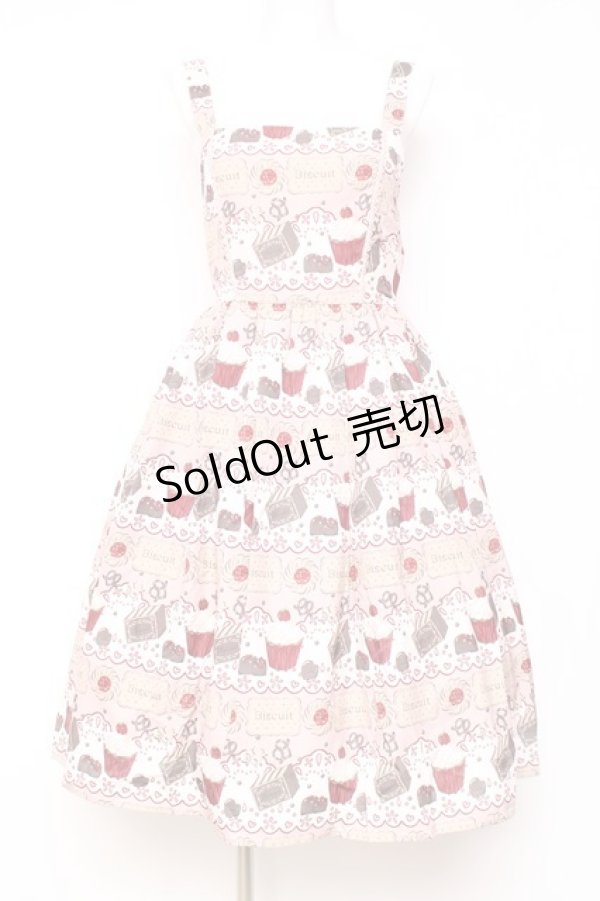 画像1: axes femme kawaii / お菓子柄ジャンパースカート M ピンク Y-26-01-31-103-AX-OP-SZ-ZY (1)