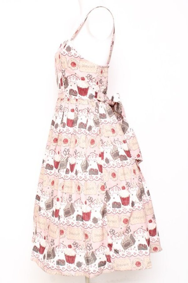 画像2: axes femme kawaii / お菓子柄ジャンパースカート M ピンク Y-26-01-31-103-AX-OP-SZ-ZY (2)