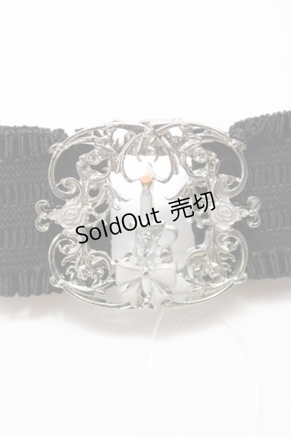 画像1: axes femme / 燭台モチーフゴムベルト  シルバー Y-26-01-31-020-AX-ZA-SZ-ZY (1)