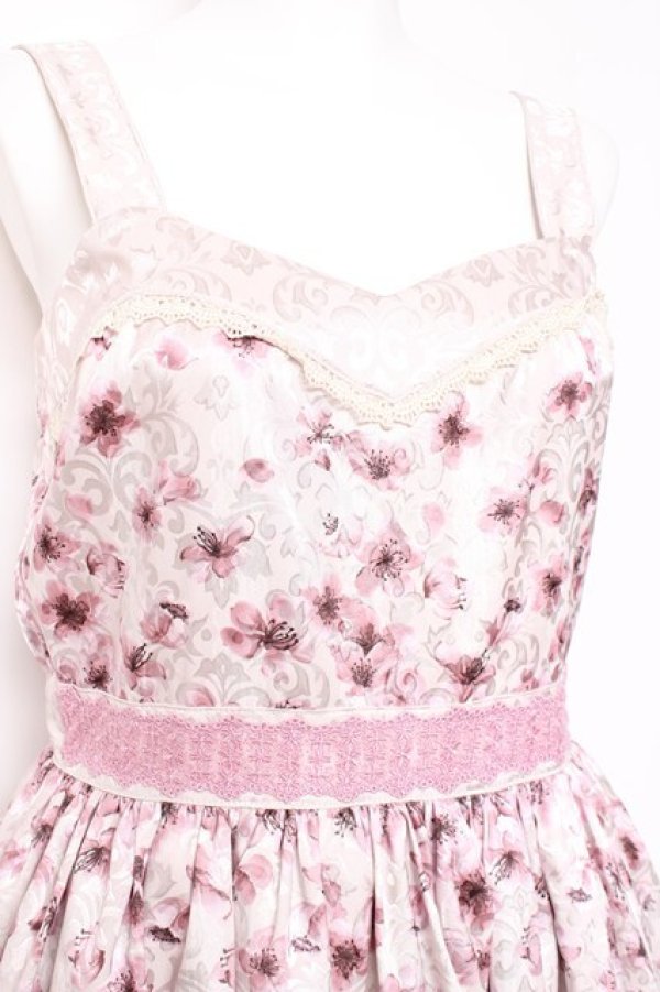 画像4: axes femme kawaii / 桜柄ジャンパースカート M ピンク Y-26-01-31-107-AX-OP-SZ-ZY (4)