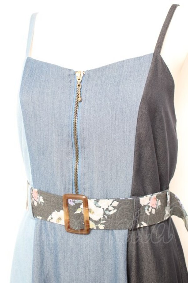 画像3: axes femme / パッチワークワンピース M 青 Y-26-01-31-109-AX-OP-SZ-ZY (3)