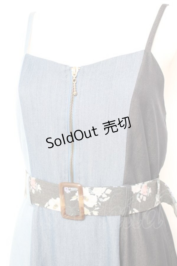 画像3: axes femme / パッチワークワンピース M 青 Y-26-01-31-109-AX-OP-SZ-ZY (3)