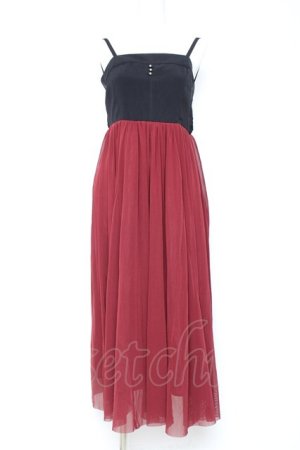 画像: axes femme / バックリボンチュールワンピース M ワイン Y-26-01-31-110-AX-TO-SZ-ZY