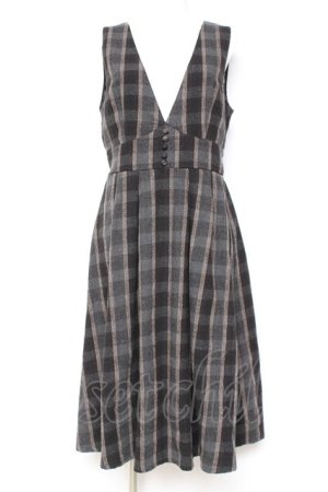 画像: axes femme / シャギーチェックジャンスカ M 黒 Y-26-01-31-112-AX-OP-SZ-ZY