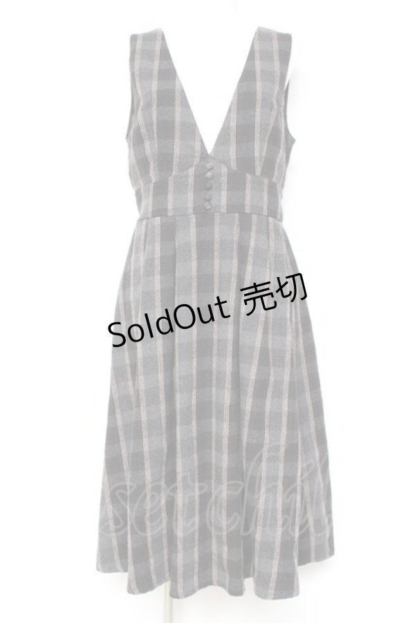 画像1: axes femme / シャギーチェックジャンスカ M 黒 Y-26-01-31-112-AX-OP-SZ-ZY (1)