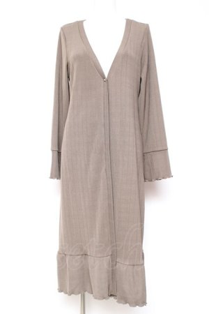 画像: axes femme / 後ろプリーツロングカーディガン M 茶 Y-26-01-31-113-AX-TO-SZ-ZY