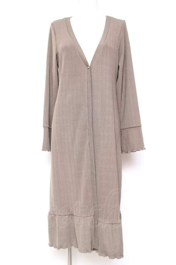 画像1: axes femme / 後ろプリーツロングカーディガン M 茶 Y-26-01-31-113-AX-TO-SZ-ZY (1)