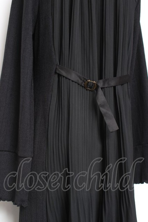 画像3: axes femme / 後ろプリーツロングカーディガン M 黒 Y-26-01-31-114-AX-TO-SZ-ZY (3)