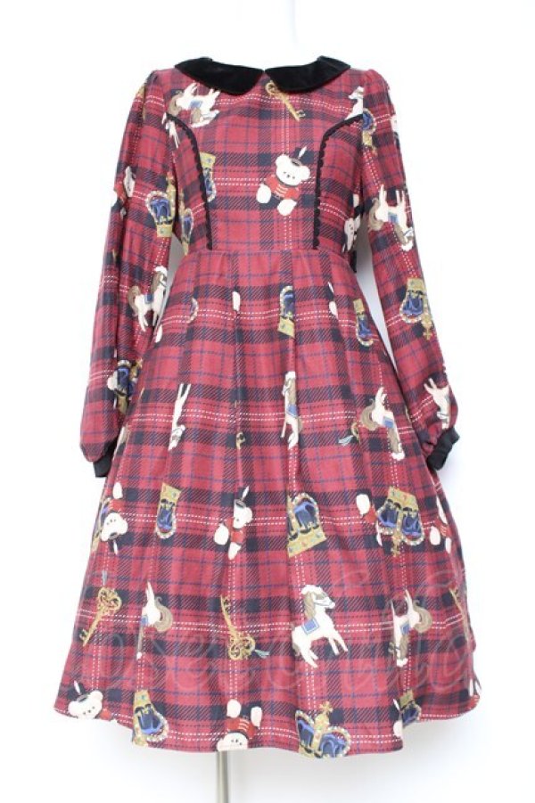 画像1: axes femme kawaii / ロンドントイズワンピース M ワイン Y-26-01-31-118-AX-OP-SZ-ZY (1)