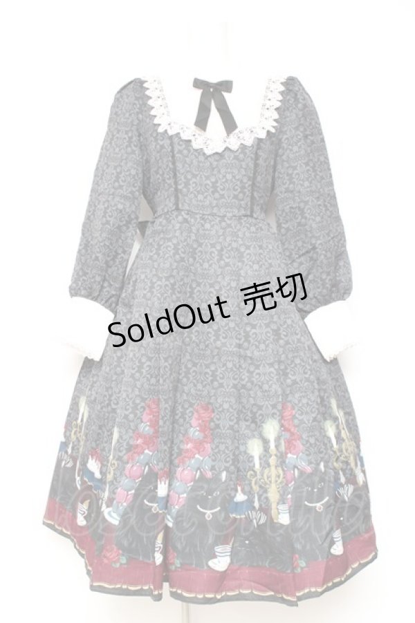 画像1: axes femme kawaii / 猫会ワンピース M 黒 Y-26-01-31-119-AX-OP-SZ-ZY (1)