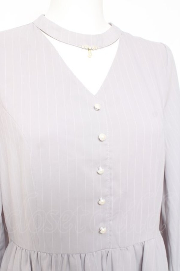 画像4: axes femme POETIQUE / チョーカーデザインロングワンピース M ラベンダー Y-26-01-31-120-AX-OP-SZ-ZY (4)