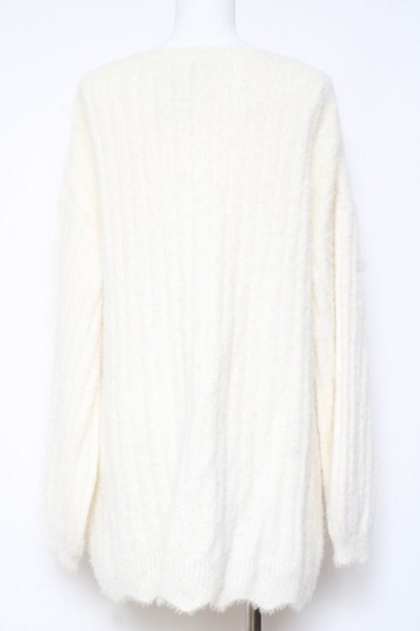 画像2: axes femme POETIQUE / フェザーロングニットカーディガン M 生成り Y-26-01-31-124-AX-TO-SZ-ZY (2)