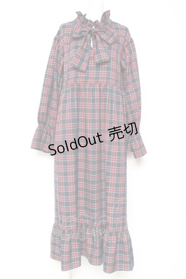 画像1: merry jenny / チェックワンピース  紺 Y-26-01-31-126-LO-OP-SZ-ZT631 (1)