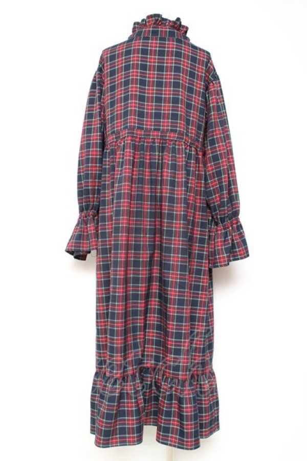 画像2: merry jenny / チェックワンピース  紺 Y-26-01-31-126-LO-OP-SZ-ZY (2)