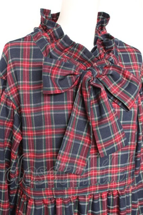 画像3: merry jenny / チェックワンピース  紺 Y-26-01-31-126-LO-OP-SZ-ZY (3)