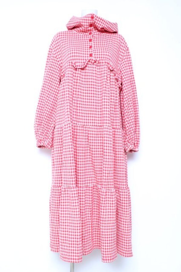 画像1: Candy Stripper / HOLIDAY GINGHAM CHECK TIERED ワンピース 2 レッド Y-26-01-31-127-PU-OP-SZ-ZY (1)