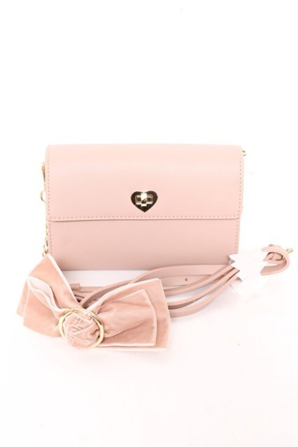 画像1: m petit by misako / ハートリボンショルダーバッグ  ピンク Y-26-01-31-024-LO-BG-SZ-ZY (1)