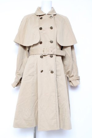 画像: F i.n.t / ケープ付きフレアーワンピースコート F ベージュ Y-26-01-31-129-CA-CO-SZ-ZY