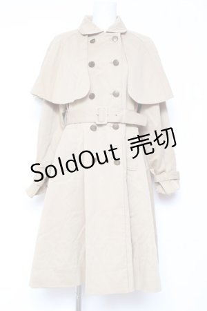 画像: F i.n.t / ケープ付きフレアーワンピースコート F ベージュ Y-26-01-31-129-CA-CO-SZ-ZI