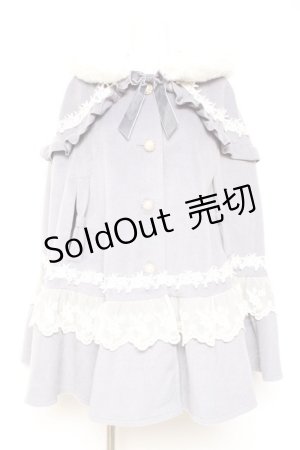 画像: axes femme kawaii / ローズフリルケープコート M サックス Y-26-01-31-131-AX-CO-SZ-ZTC071