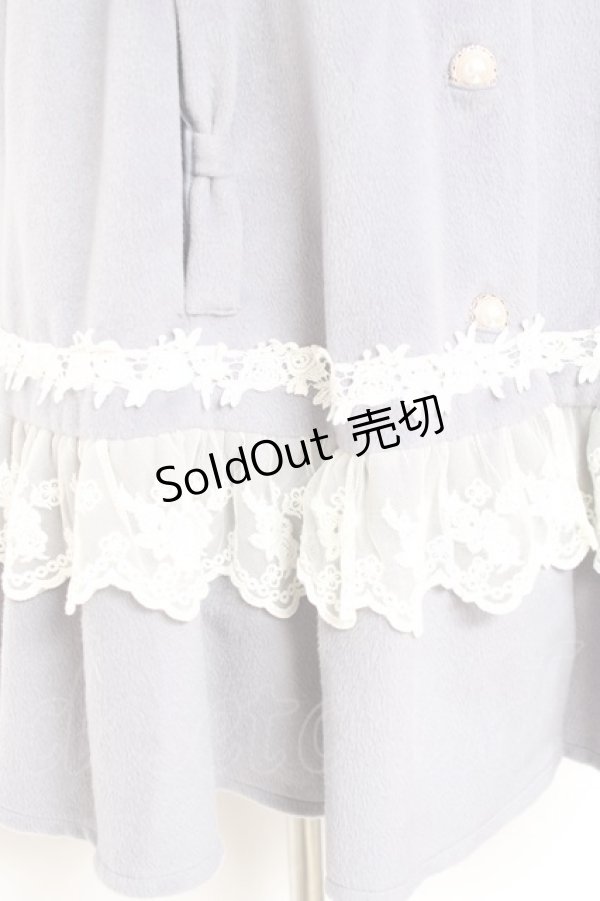 画像5: axes femme kawaii / ローズフリルケープコート M サックス Y-26-01-31-131-AX-CO-SZ-ZTC071 (5)