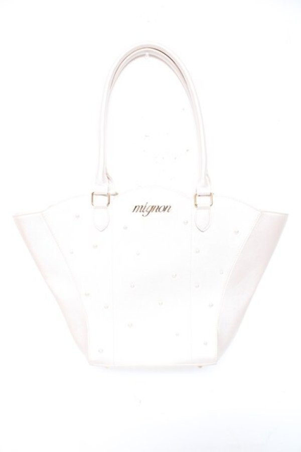 画像1: axes femme kawaii / パールシェルトートバッグ  生成り Y-26-01-31-025-AX-BG-SZ-ZY (1)