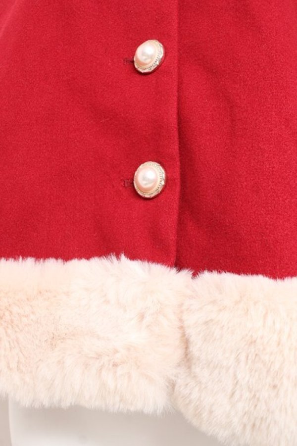 画像4: axes femme kawaii / リボン柄刺繍ケープ M 赤 Y-26-01-31-134-AX-JA-SZ-ZY (4)