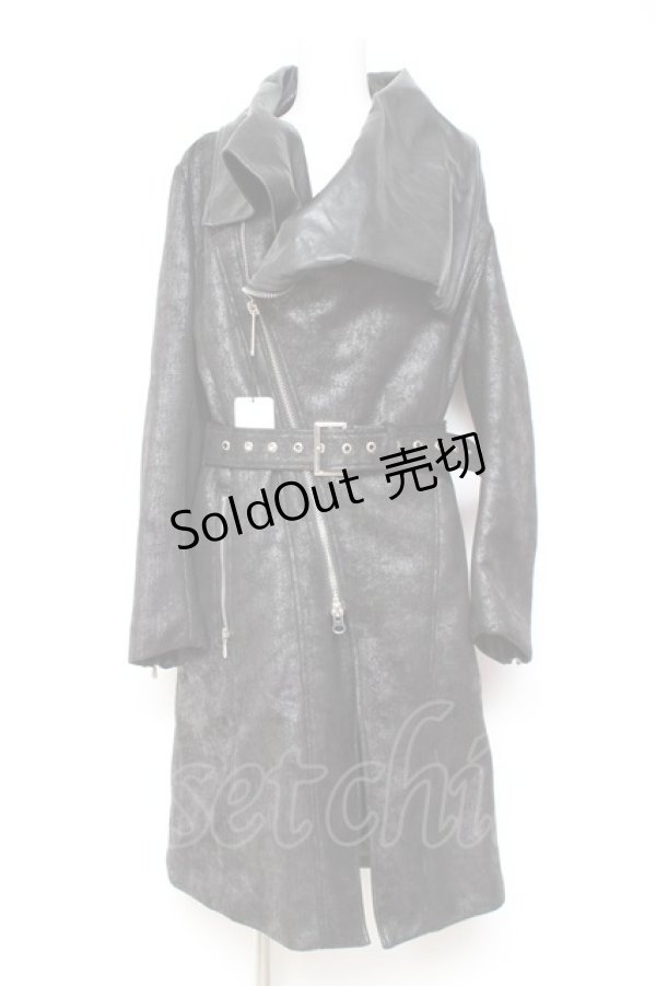 画像1: BUFFALO BOBS / MICHELANGIOLO ドレープネック コート 1-2 ブラック Y-26-01-31-136-PU-CO-SZ-ZY (1)